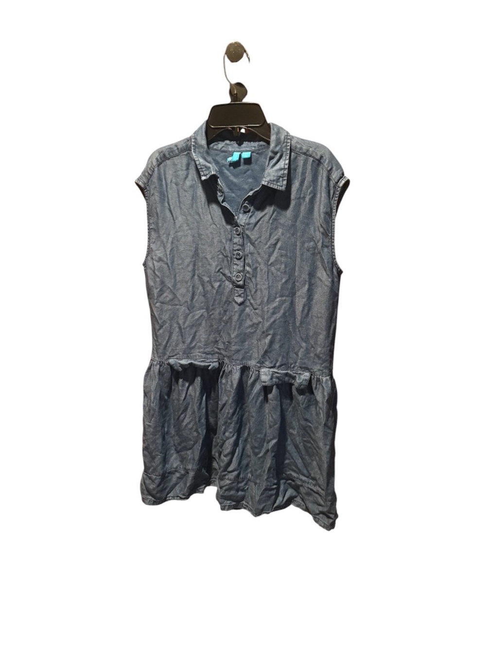 L'amour Nanette Lepore Drop Waist Sleeveless Chambray Dress Large